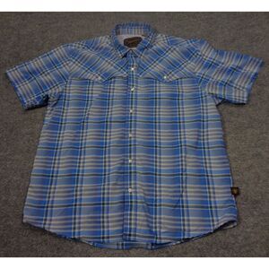 Howler Brothers Bros. Mens S Plaid Pearl Button Snap Western Shirt Short Sleeve